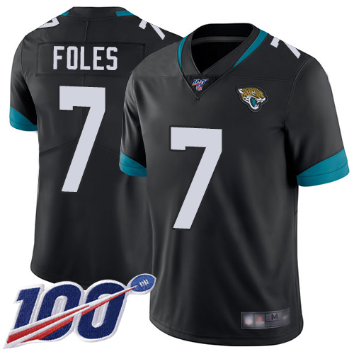 Nike Jacksonville Jaguars #7 Nick Foles Black Team Color Men Stitched NFL 100th Season Vapor Limited Jersey